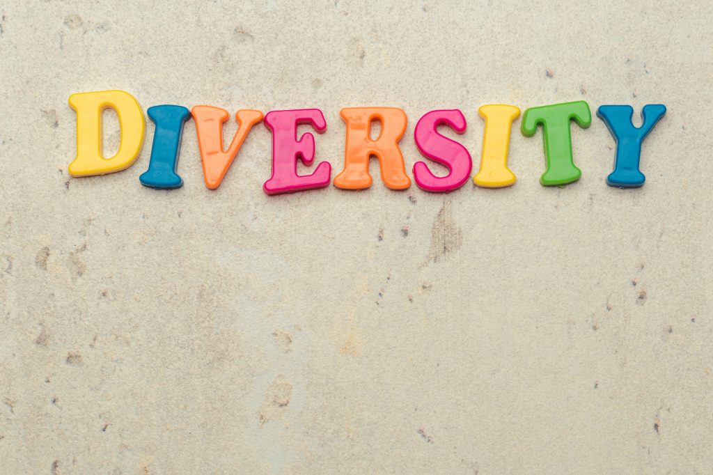 Series "Conceptual words": word "Diversity" in colorful plastic letters